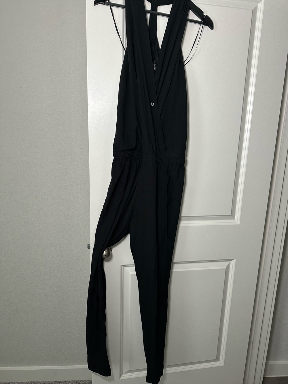 Vince Black Sleeveless V-Neck Jumpsuit